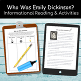Who was Emily Dickinson? Biography Reading & Activities