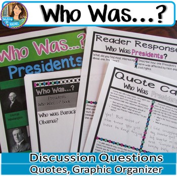 Preview of Who Was? Biography Series Presidents Book Club Activities