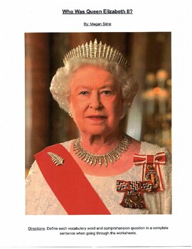 Preview of Who Was Queen Elizabeth II? Comprehension Questions