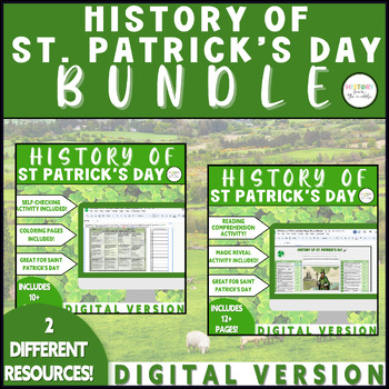 Preview of History of St. Patrick's Day BUNDLE | Video & Reading Activities - Digital