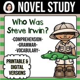 Who Was Steve Irwin? *NO-PREP* Novel Study Distance Learning