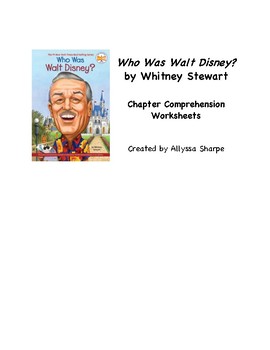 Preview of Who Was Walt Disney Chapter Comprehension Packet