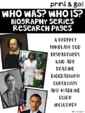 Who Was? Who Is? Biography Series Research Pages