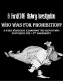 Who Was for Prohibition? Free Webquest Lesson - Groups Beh
