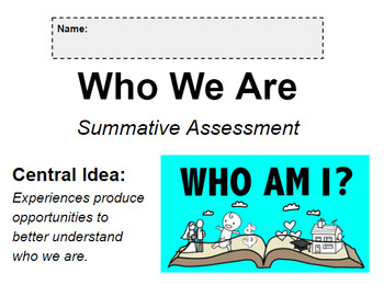 Preview of Who We Are: Summative Assessment