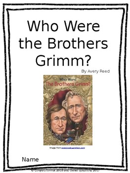 Preview of Who Were the Brothers Grimm? By Avery Reed -T50 Chapter Questions and Test