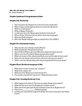Preview of Who Were the Navajo Code Talkers Chapter Questions + KEY