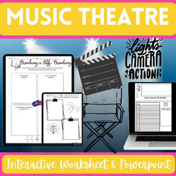 Preview of Who, What, When, Where? Musical Theatre Interactive Worksheet + Google Slides