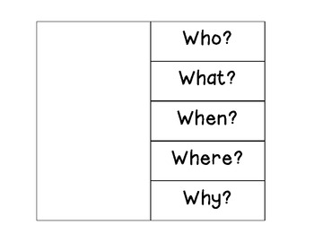 Who What When Where Why Foldable by Sneaking into Second | TPT