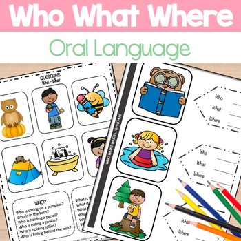 Preview of WH Questions speech therapy: Who, What, Where  for Oral Language