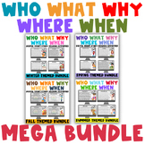Who What Where When Why Differentiated Worksheets BUNDLE |