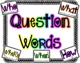 Who, What, Where, When, Why, How Question Cards