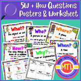 Who, What, Where, Why, When and How Posters and Worksheet
