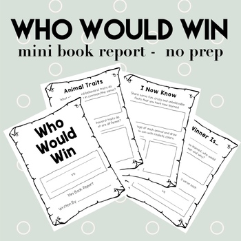 Preview of Who Would Win (Book Series Activity)