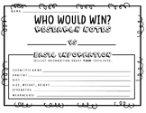 Who Would Win Graphic Organizer for Research, Opinion Writ