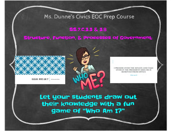 Preview of Who am I? Civics and U.S. Government Edition