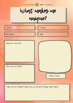 Who am I? Student profile worksheet by Ms S's resources | TPT