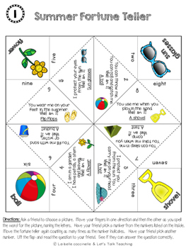 who am i summer a fortune teller cootie catcher by lets talk teaching