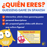 Game: Who are you? Spanish guessing game