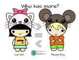 Who has more? Math center game for > =