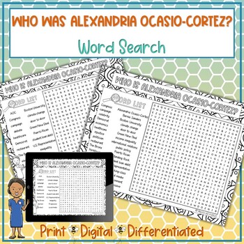 Preview of Who is Alexandria Ocasio-Cortez Word Search Puzzle Activity