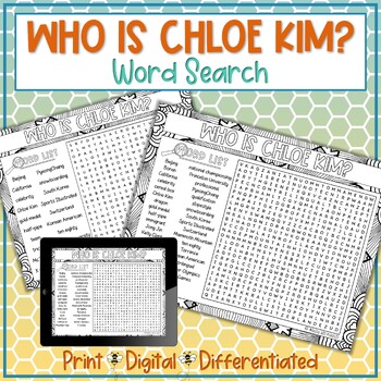 Preview of Who is Chloe Kim Word Search Puzzle Activity