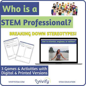 Preview of Who is an Engineer or Scientist? STEM Career Game & Activity