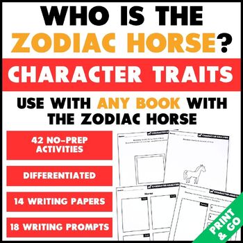 Preview of Chinese Zodiac Animal Activities - The HORSE Character Development Worksheets