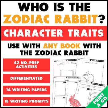 Preview of Chinese Zodiac Animal Activities - The RABBIT Character Development Worksheets