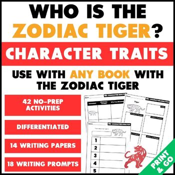 Preview of Chinese Zodiac Animal Activities - The TIGER Character Development Worksheets