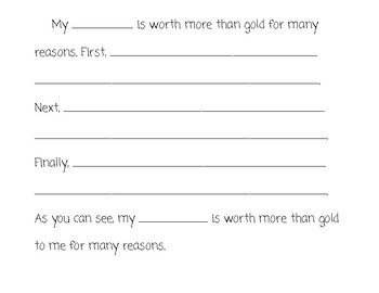 Preview of Who is worth more than gold? (St. Patrick's Day Writing Assignment)