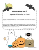 Who or What Am I? Halloween Identification Describing Game