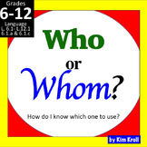 Who or Whom? (The WHO -HE!! Method) Editable Powerpoint an