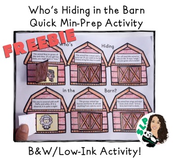 Who's Hiding in the Barn? FREEBIE Min-Prep Activity