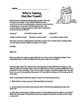 Preview of Who's Taking Out the Trash?  An Experimental Probability Activity