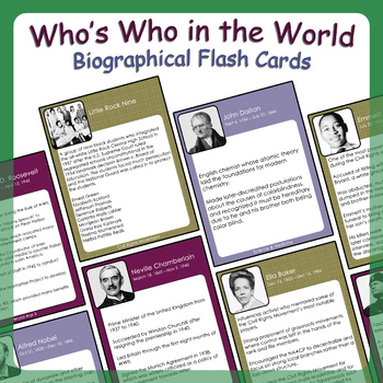 Preview of Who's Who in the World? Biographical Flash Card Bundle