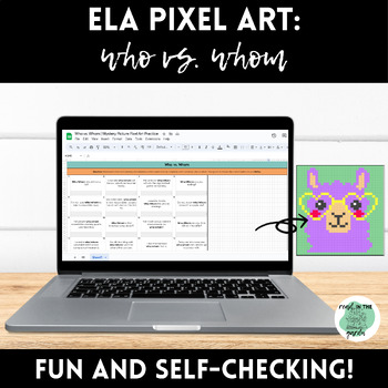 Preview of Who vs. Whom | ELA Mystery Picture Pixel Art Practice