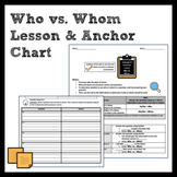 Who vs. Whom Grammar Lesson & Anchor Chart