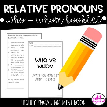Preview of Relative Pronouns Who and Whom Activity