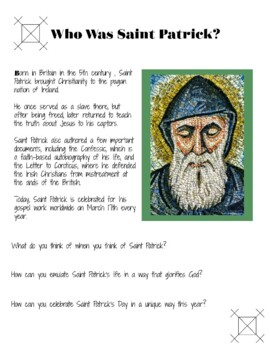 Preview of Who was St. Patrick? Historical figure worksheet