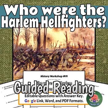 Preview of The Harlem Hellfighters WWI No Prep Lesson