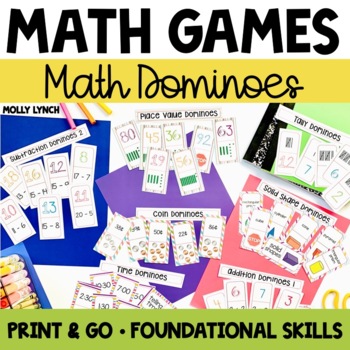 Preview of Math Dominoes for 1st Grade Math Skills