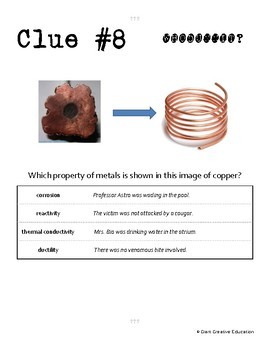 Whodunnit Metals Nonmetals Metalloids Knowledge Building Activity