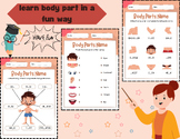 Whole body listening activities  Body Parts Name Worksheet