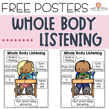 Whole Body Listening Posters FREE by Create-Abilities | TpT