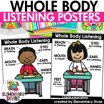 Preview of Whole Body Listening Posters - Free