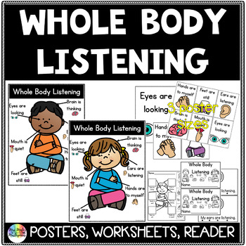 Preview of Whole Body Listening; Posters, Worksheets, Reader