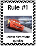 Whole Brain Classroom Rules - Disney Theme & Chevron Stripes