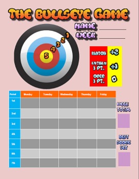 Preview of Whole Brain Teaching Bullseye Game Sheet