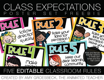 Preview of Classroom Rules EDITABLE